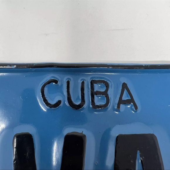 Vintage Cuba License Plate Custom Havana Spellout Blue Black 11.5” X 5.5” - Picture 5 of 11